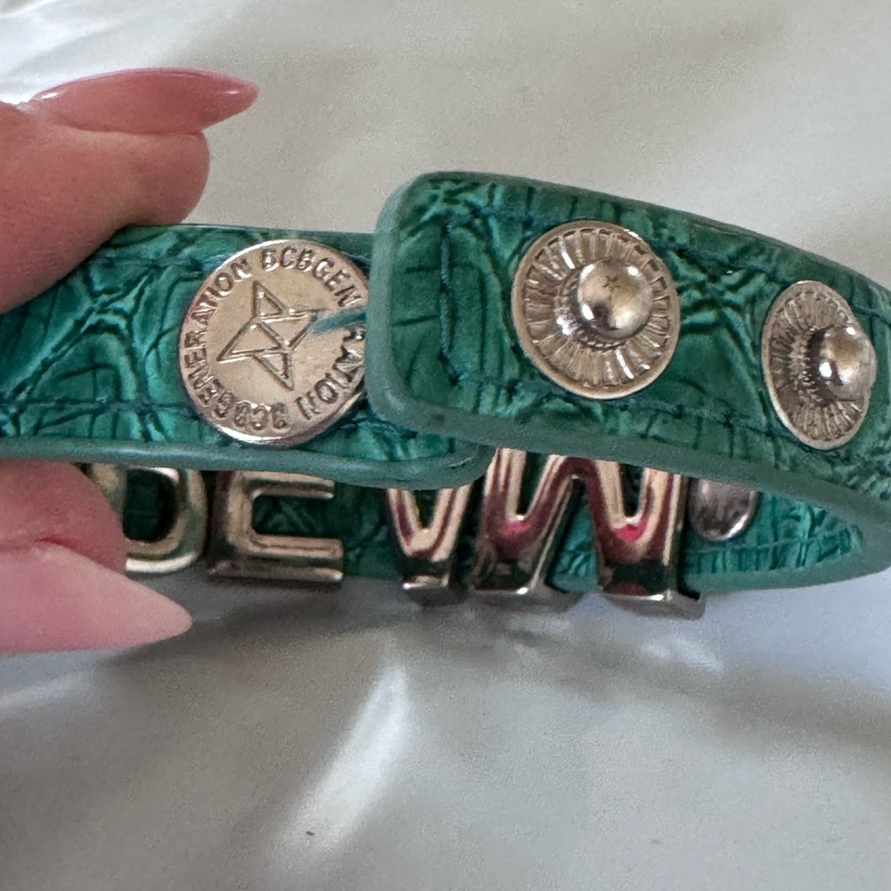 BCBGenerationap Silver and turquoise leather 'DREAM' Bracelet Band - Picture 3 of 5